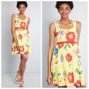 NWT ModCloth Biking Through Brussels Yellow Dress